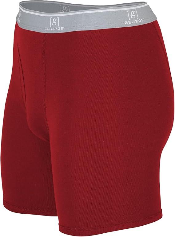 George Men's Moisture Wicking Regular Leg Boxer Briefs, 6-Pack ( L) Assorted