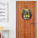 St Patrick's Day Door Sign Welcome Gnome Door Decor Hanging Green Shamrock Sign Decorative Farmhouse St.Patrick's Day Wooden Shamrocks Irish Welcome Sign for Holiday Decor, 12 x 11.5