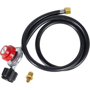 Llamaviva Propane Hose with Regulator,4.1ft Hose - 0-20 PSI Adjustable Gas Burner Connector, QCC-1/Type 1 Tank Fitting, Heavy-Duty Brass & PVC for Grill, Stove, Turkey Fryer - Safe&Secure Connection