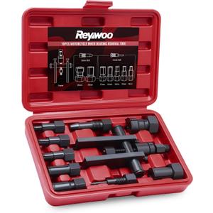Reywoo Motorcycle Wheel Bearing Puller Set, 8-25mm Motorcycle Wheel Inner Bearing Removal Tool Set, 10 Piece Blind Hole Bearing Puller Tool Kit for Removing Motorcycle Bearings