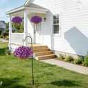 INSPRING Artificial Outdoor Flowers Hanging Baskets Faux Plants Summer Decoration, UV Resistant Fake Silk Morning Glory in Planter Look Real Petunias for Outside Patio Porch Balcony Garden Home, 2Mix