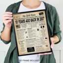 3 x 18th Birthday Decorations for Boys and Girls, Back in 2007 Print, 18th Birthday Card, Vintage Party Poster Supplies Anniversary Centerpiece for Teens, 18 Birthday Decoration