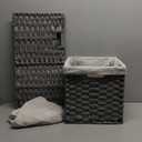 Bidtakay Wicker Cube Baskets with Liners Cube Storage Organizer for Shelves Closet 11 inch 2 Pack Decorative Hand-Woven Imitation Wicker Storage Bins for Organizing Pantry Bedroom Light Grey