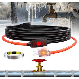 HEATIT Electric Heating Cable for Water Pipes Automatic Heat Tape Pipe Freeze Protected Heated Cable 3 Feet