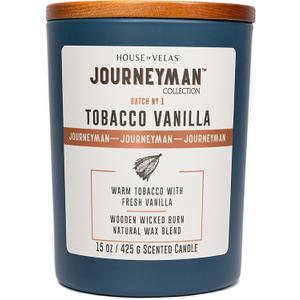 Journeyman Collection Candle, 15oz, Wooden Wick, Large Painted Jar