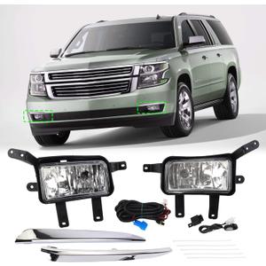 DYRDINSHOW Fog Lights Compatible With Chevy Tahoe Suburban 2015 2016 2017 2018 2019 2020 Driving Fog Lights with Harness, OE# GM2592311 GM2593311