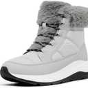 DREAM PAIRS Women's Winter Snow Boots, Faux Fur Waterproof Ankle Booties, Zaylee Ladies Comfortable Short Boots Outdoor, Size 7, Grey, SDSB2208W
