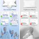 Cervical Pillow for Neck Pain Relief, Cooling Contour Memory Foam Pillows Support Odorless Ergonomic Neck Pillow Adjustable Orthopedic Bed Pillow for Side Back Stomach Sleeper with Pillowcase