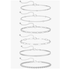 DEARMAY Gold Bracelets for Women Waterproof, 14K Gold Plated Jewelry Sets Trendy Thin Dainty Stackable Cuban Link Paperclip Chain Bracelet Pack Fashion Accessories Gifts for Womens