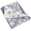 NTBAY 3 Layer Toddler Blanket, Muslin Cotton Jacquard Bed Blankets, Lightweight Thermal Baby Blanket, Super Soft and Warm Crib Blanket for All Seasons, Decoration Gift, 30"x40", Blue (30x40 Inch (Pack of 1))