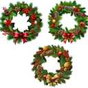 Large Christmas Wreath Decal Stickers for Door Windows,Large Christmas Wreath Window Clings Peel and Stick