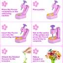 Fabric Flower Bouquets Toys for Girls Ages 4-8, DIY Flowers Craft Kits for Kids, Flowers Making Toy with Storage Box, Arts & Crafts for 4 5 6 7 8 Years Toddler Girl, Gift for Birthday & Christmas (purple)