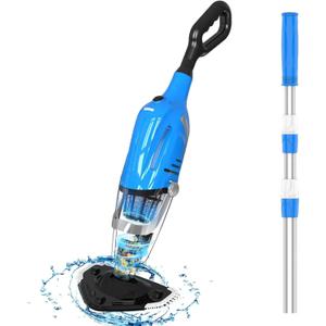 Cordless Pool Vacuum Cleaner, Rechargeable, Handheld Pool Vacuum for Above Ground and Inground Pools, spa hot tub 18.5 GPM Suction 80 Min Run Time