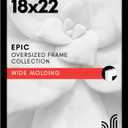 18x22 Picture Frame with Polished Plexiglass - Black Picture Frame - Wide Photo Frames Made of Engineered Wood for Vertical or Horizontal Wall Display - Epic Collection - Black