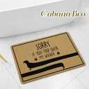 Cabana Bro Dachshund Welcome Door Mat, Sorry If You Trip Over My Wiener Funny Doormat for Front Door Indoor Outdoor Porch Entrance Entryway, Funny Dachshund Welcome Doormat Outside, 17x30 Inches