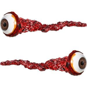 Hanaive 2 Pcs Fake Eyeballs Ripped Out Eyeball Prop Movie Props Hand Made Quality Realistic Ripped Out Eyes Party Favors for Halloween Trick or Treat Party(Brown)