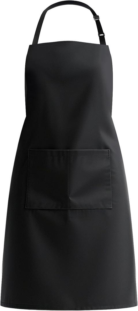 Apron for Women Men Chef, Adjustable Aprons with Pockets for Cooking Serving Painting Gardening, Gift for Friends (Black)