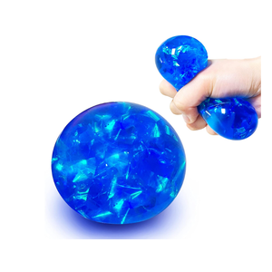 blue Squishy Glitter Stress Balls for Kids and Adults - Stretch Stress Relief Squishy Ball, Pull and Squeeze - Squish Dough Ball Fidget Toys for Easter Basket Stuffers and Party Favors