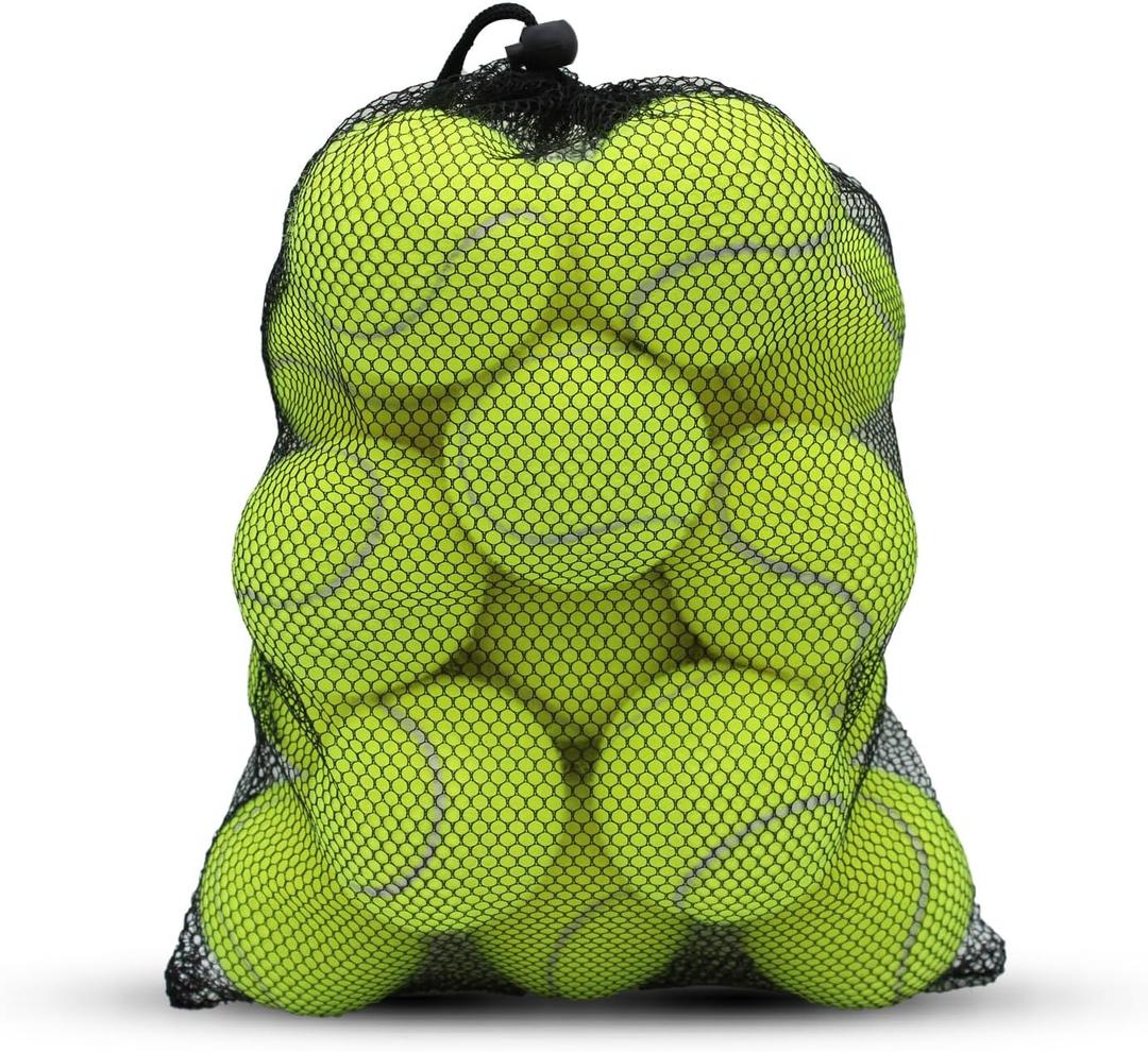 SHYUJAJIE Tennis Balls, 20 Pack Training Tennis Balls,High Elasticity Practice Tennis for Beginner, Exercise Playing Balls for Pet Dog (Yellow)