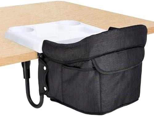 Portable Hook On High Chair with Tray for Babies & Toddlers, 6-36 Months, Collapsible Design, Fits Tables 0.8" to 3.5" Thick, Easy to Clean, with Travel Bag