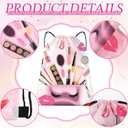 Equsion 12 Pcs Spa Party Favor Bags Drawstring Backpack Gift Bags for Girls Women Makeup Birthday Party Decorations Salon Baby Shower Spa Decorations, 12 x 10 Inch