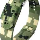 BARTON Elite NATO Style Watch Strap - 18mm, 20mm, 22mm or 24mm - Seat Belt Nylon Watch Bands (Digital Camouflage)