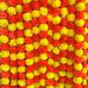 Marigold Garland for Decoration 10 Pcs of 5 Feet Artificial Marigold Flowers for Indian Pooja Diwali Wedding Mantel Decoration (Yellow Red)