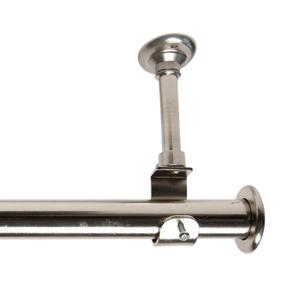 Room/Dividers/Now Adjustable Ceiling Mounted Curtain Rod - Heavy Duty 36-56 Inches Extendable Rods for Walls, Ceilings, Windows and Room Partitions - Silver