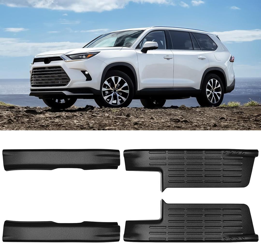 BIBLOZ Inside Door Sill Protector Compatible with Toyota Grand Highlander 2024 2025 2026 Accessories LE/XLE/Limited/Platinum Door Sill Guards Trim(Not for Highlander)