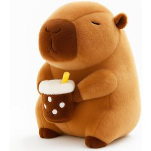 NXNYNZ Cute Capybara Plush Pillow Cute Drinking Milk Tea Capybara Plush Toy Pillow Stuffed Animal Toy Suitable for Girls Children Adult Birthday Valentine's Day Gift