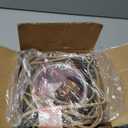 Plug in Pendant Light, Gold Hanging Lamp with Dimmable Switch, 15 ft Golden Cotton Cord, Hanging Light Fixture for Kitchen, Living Room, Bedroom (Bulb Included)