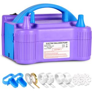 Balloon Pump Electric Dual Nozzle Air Inflator Blower Machine with 10 Pack Balloon Arch Making Kit for Party Event Decoration