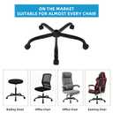 28 Inch Heavy Duty Office Chair Base with 5 Casters, Reinforced Metal Chair Feet, Universal Gas Cylinder Fit, for Swivel/Computer/Criss Cross Chairs