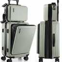 22 Inch Carry On Luggage 22x14x9 Airline Approved, Small Carry On Suitcase, Hard-shell Carry-on Luggage with Wheels, Durable Expandable Sage Green Luggage Carry-On with Cosmetic Case