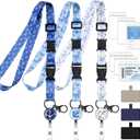 3 Pack Cruise Lanyards, Adjustable Lanyards for Cruise Ship Cards with Retractable Badge Reel, 6 Pack Waterproof ID Badge Holder and 3 Pack Phone Tether Tab