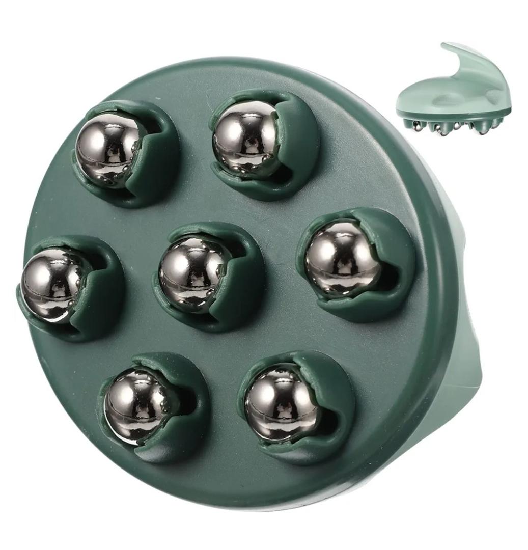 WMM Hand Held Massager, Full Body Massage Tool with Roller Ball Massager Manual 360-degree-roller for Muscle Back Neck Joint Foot Shoulder Leg Pain Relief with Portable Design, Green
