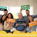 Beeveer 24 Designs Retirement Photo Booth Props Double Sided 11.02 x 5.51'' Photo Booth Props for Retirement Party Supplies Decorations DIY Water Proof Selfie Signs PVC Printing Party Favors