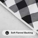 Smiry Round Picnic Tablecloth, Elastic Waterproof Fitted Vinyl Tablecloths for 31"-35" Tables, Flannel Backed Buffalo Plaid Table Cover for Dining, Camping, Outdoor, Black and White