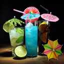 Drink Umbrellas Cocktail Picks, 152 Pcs Hawaiian Cocktail Umbrellas, Umbrella Cocktails Picks for Tiki Bars, Fruit Plate and Birthday Party, Assorted Colors, 3 Styles