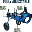 Adjustable Small Dog Wheelchair - Mobility Aid for Disabled Pets with Back Leg Issues - Leg Brace & Hip Support (Medium Size)