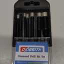 DKIBBITH 7 Pack Dry Diamond Drill Bits & Tile Drill Bits Set for Ceramic, Porcelain, Marble, Granite, Stone, Glass - Round Shank 3/16", 1/4"(x2), 5/16", 3/8", 1/2"+1 Pack Drill Bit 1/4"