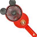 LACOVIA Cute Mouse Misting Mini Fan, Handheld Portable USB Rechargeable Fan with 3 Adjustable Speeds, Foldable For Travelling(Red)