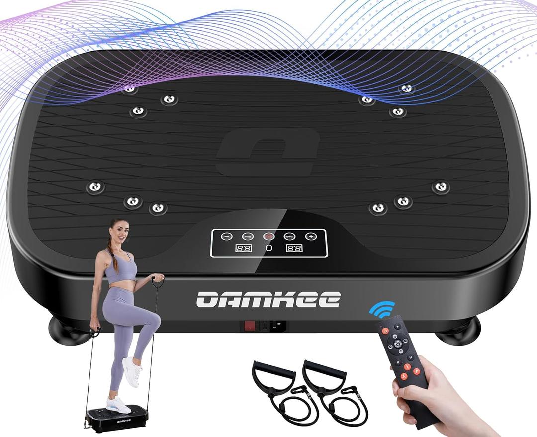 Vibration Plate Exercise Machine, Power Waver Vibration Plate Platform for Lymphatic Drainage, 9 Modes Whole Body Workout Vibrating Fitness Platform for Weight Loss & Shaping