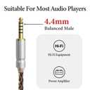 GEEKRIA Apollo Single Crystal Copper Upgrade Audio Cable Compatible with Meze Audio 99 Classics Series, 109 PRO, LIRIC 2, Strada 4.4mm to Dual 3.5mm Replacement Headphones Cord (4.9ft/1.5m)