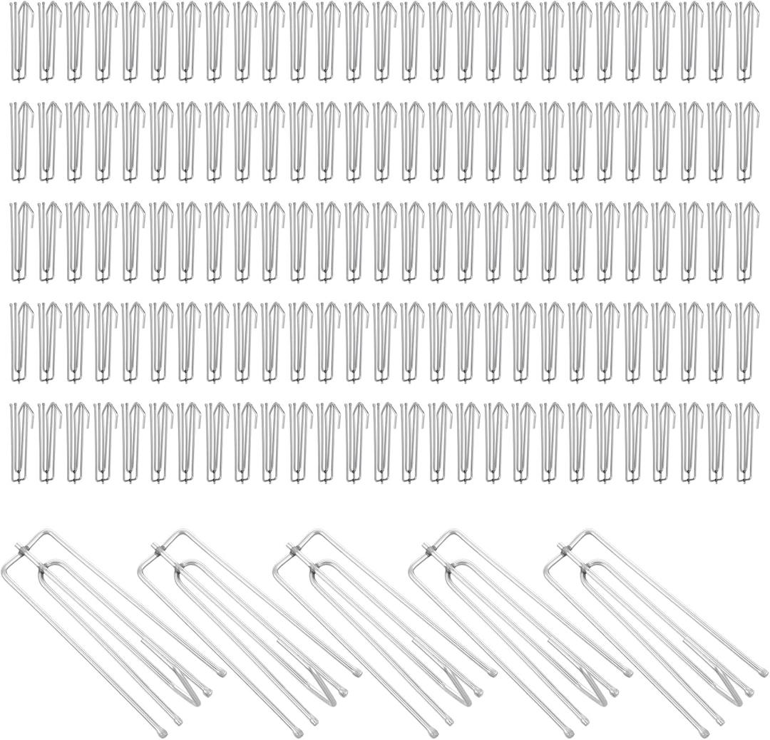 120 Pcs Stainless Steel Curtain Pleat Tape Hooks,4 Prongs Pinch Pleat Hook Clip Traverse Pleater for Window Door Bathroom Curtain(2.75 inch)