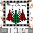 Christmas Shower Curtain for Bathroom, Cute Fabric Xmas Shower Bathtub Window Curtains Sets with 12 Hooks for Kids Waterproof Bathroom Decoration Supplies 72x72in