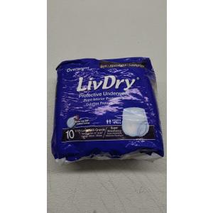 LivDry Adult Incontinence Underwear, Overnight Comfort Absorbency, Leak Protection (XXX-Large (10 Count))