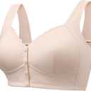 Bras for Women No Underwire Comfortable Full Coverage Front Closure Bralettes Wireless Wirefree Everyday Bras (38D, Apricot)