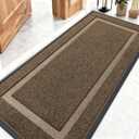 OLANLY Front Door Mat Indoor Outdoor Entrance, Waterproof All-Season, All-Weather Doormat, Sturdy Natural Rubber, Fade Resistant, Low Profile, Easy Clean Patio Porch Entryway Mat, 59x23, Brown