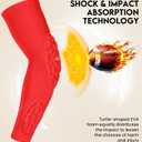 Compression Padded Arm Sleeves for Youth & Adults - Elbow & Forearm Support - Breathable Football Padded Sleeves (Red)